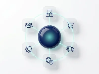 Modul ERP berbasis AI: stok, pembelian, penjualan, keuangan, produksi, dan HR terhubung dalam satu sistem